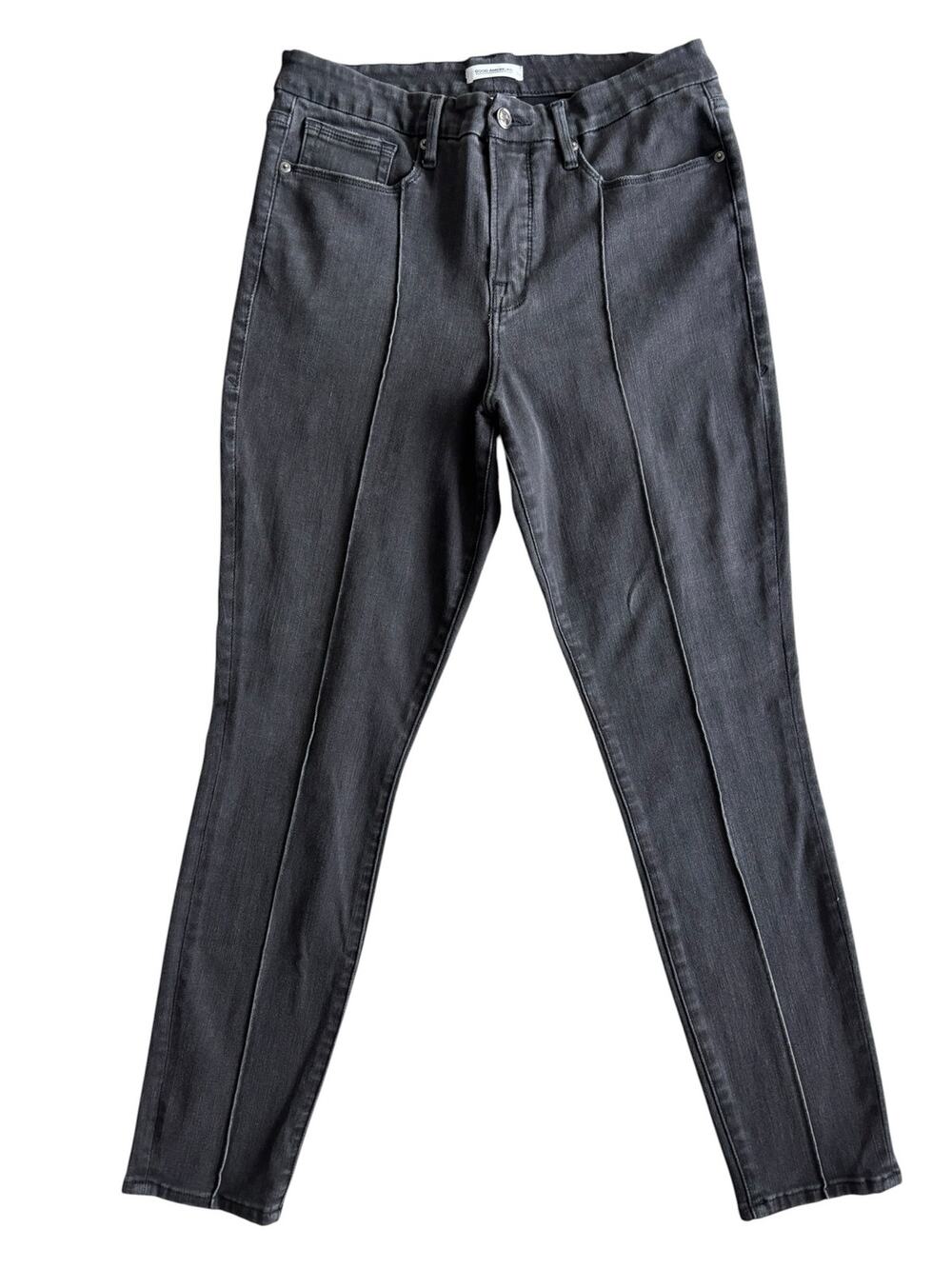GOOD AMERICAN GOOD LEGS BLACK/GRAY SKINNY JEANS PLUS SIZE 14/32 COTTON BLEND